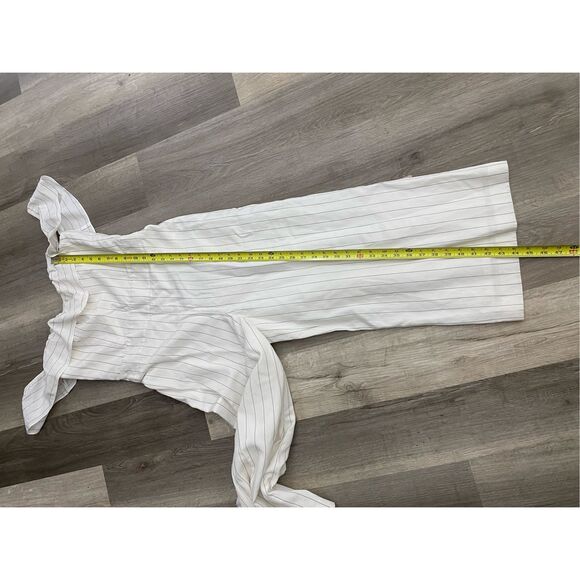 Club Monaco Naveah Jumpsuit, White Stripe Off Shoulders, Size 8, MP $289 - Picture 5 of 11